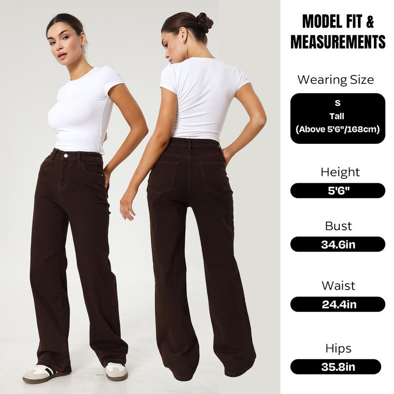 🔥Casual High Waist Multi-Pocket Wide Leg Stretchy Jeans