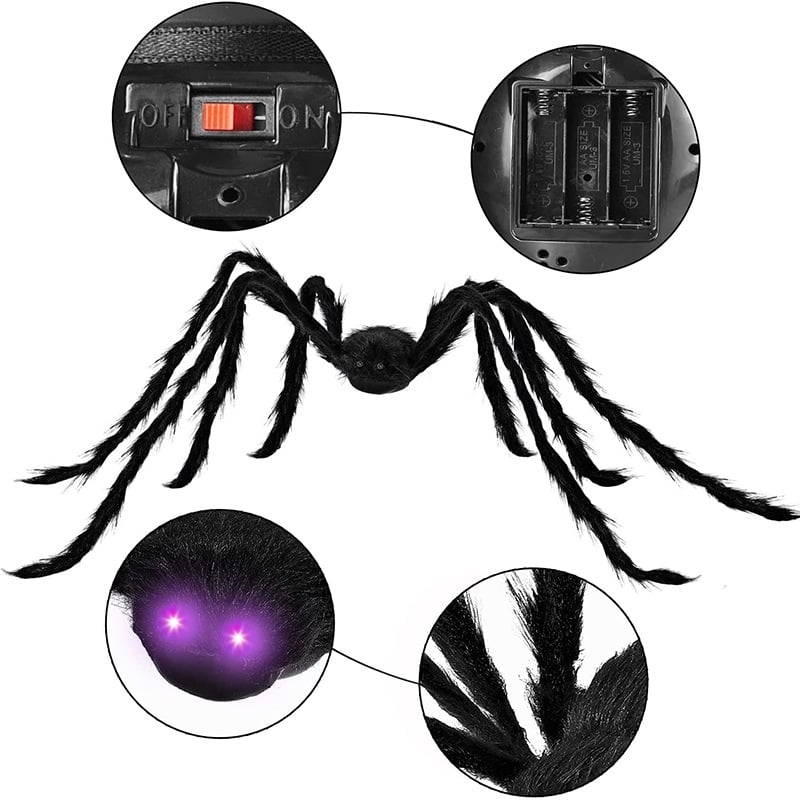 💥500CM Spider web Halloween Decorations Glowing Spider
