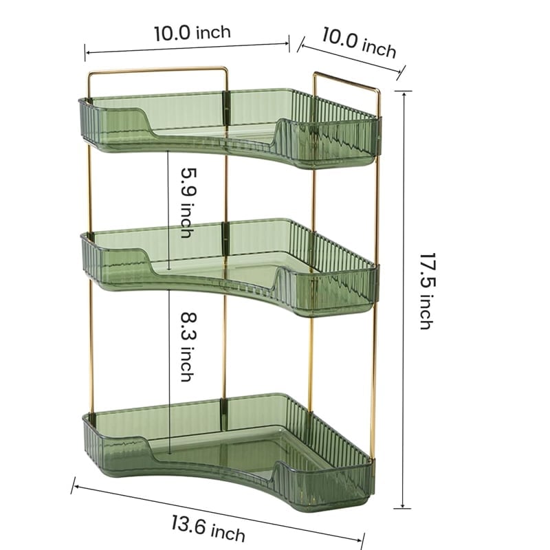 Transparent Corner Tier Beauty Organizer