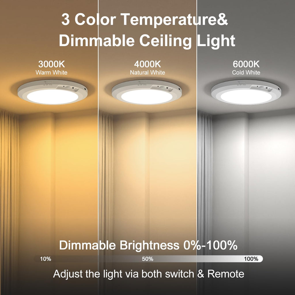 2026 Upgraded Wireless Rechargeable Motion Sensor Ceiling Light with Remote