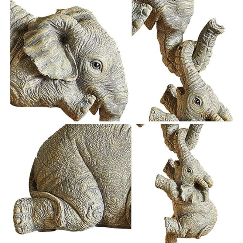 Handcrafted Wooden Elephant Family Set