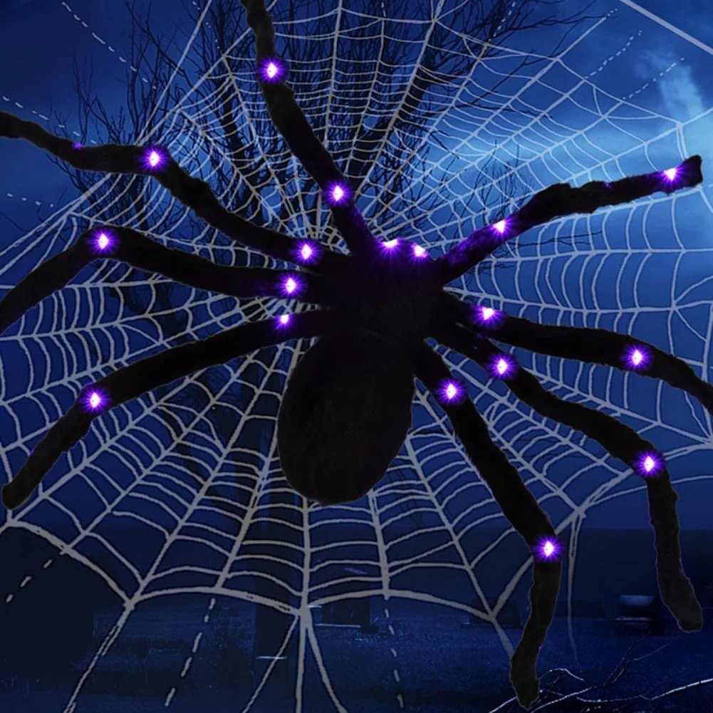💥500CM Spider web Halloween Decorations Glowing Spider
