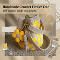 Handmade Crochet Flower Tote Bag