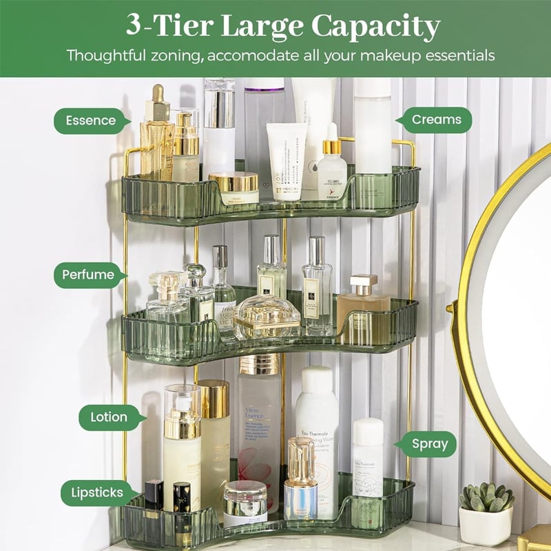 Transparent Corner Tier Beauty Organizer
