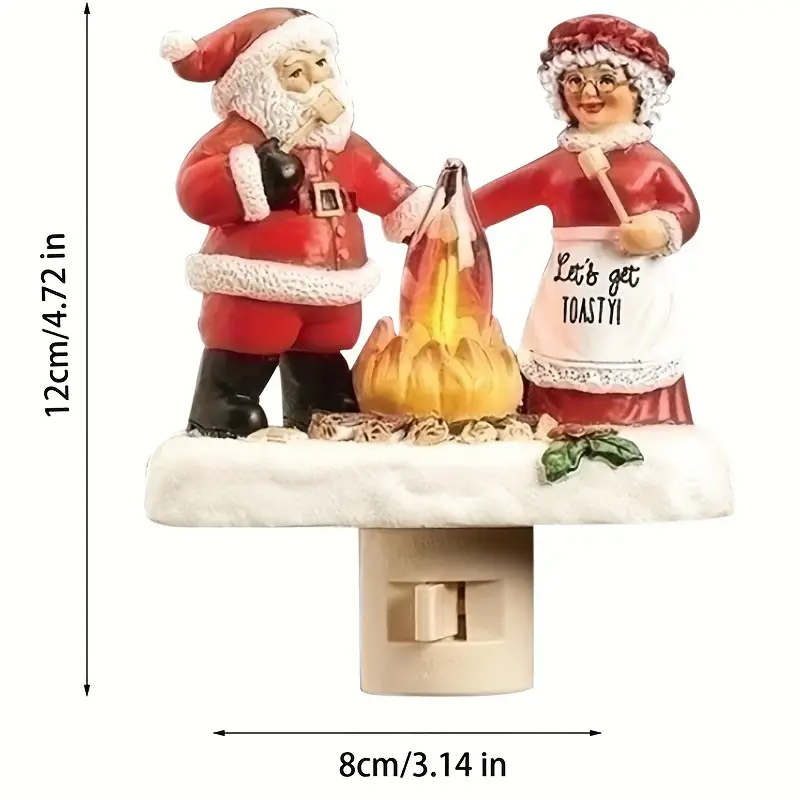 🎅🔥Christmas Santa and Mrs. Claus Campfire Nightlight