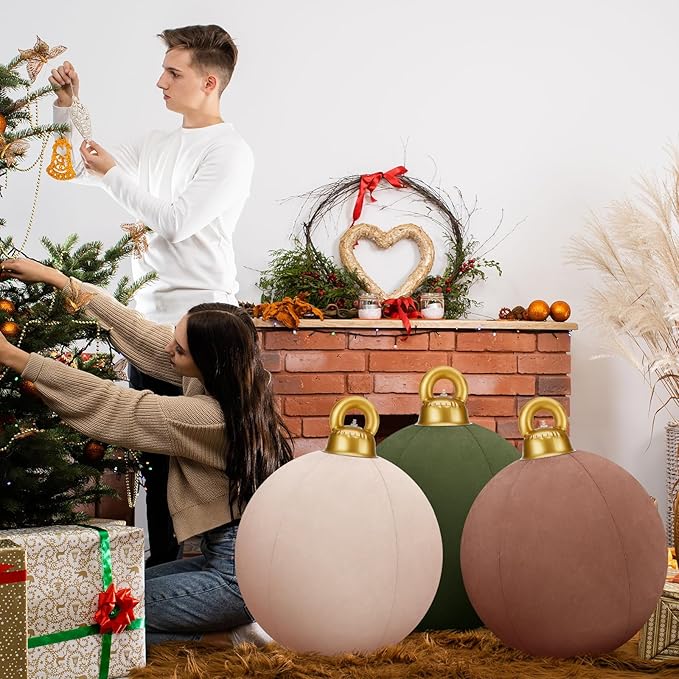 🎄Inflatable Christmas Decorations - 2024 Giant Inflatable Velvet Christmas Balls