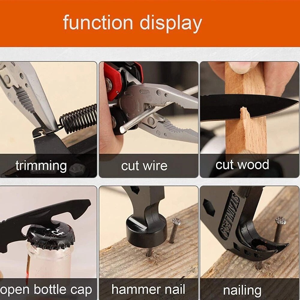 💥14 in 1 Stainless Steel Multifunctional Hammer Tool