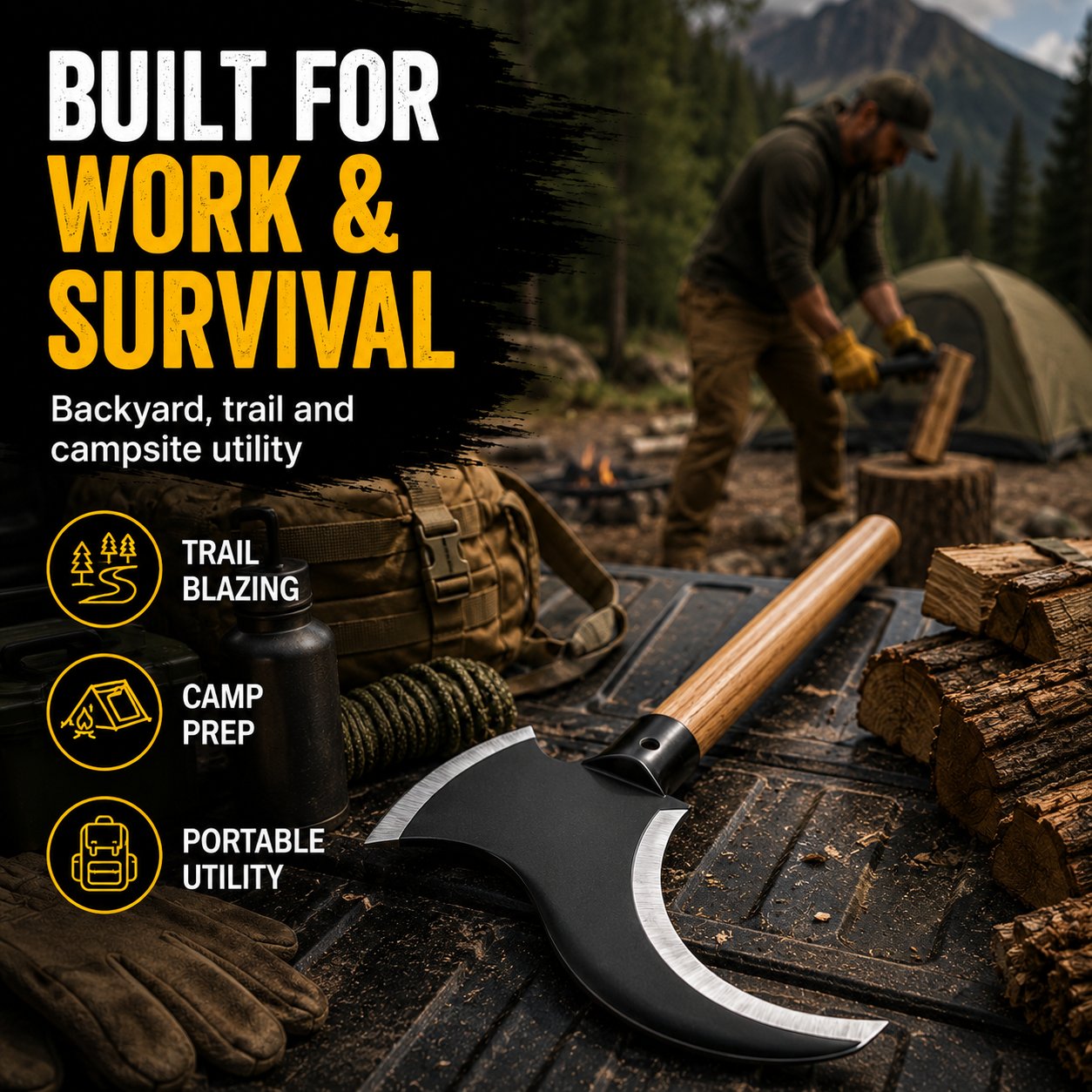 Dual-Edge Clearing Axe
