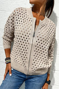 ✨Women's Hollow Knit Zipper Jacket