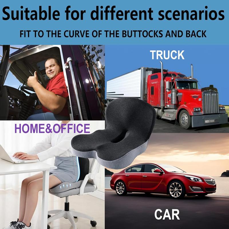 💺 Non-Slip Memory Foam Seat Cushion – Sciatica Relief, Breathable Mesh & Universal Fit 🪑
