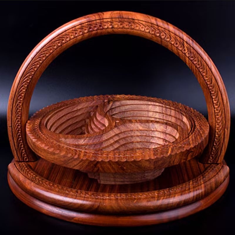 🔥-Handmade wood carving fruit plate
