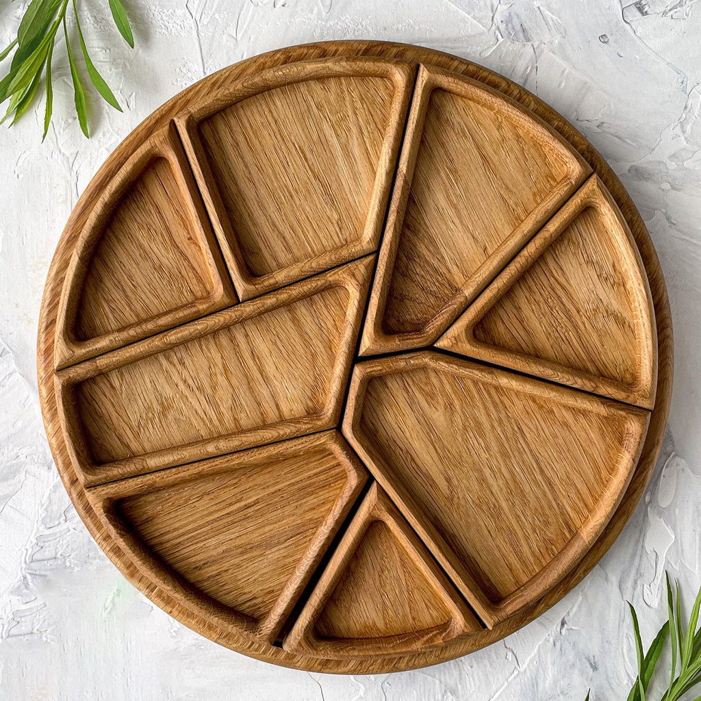Puzzle Serving Tray - Wood with Removable Compartments