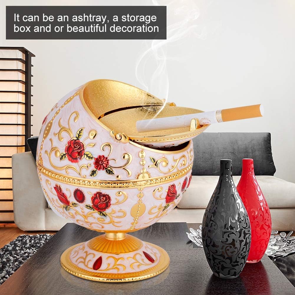 🌀 Vintage Handmade Cigar Ashtray with Lid