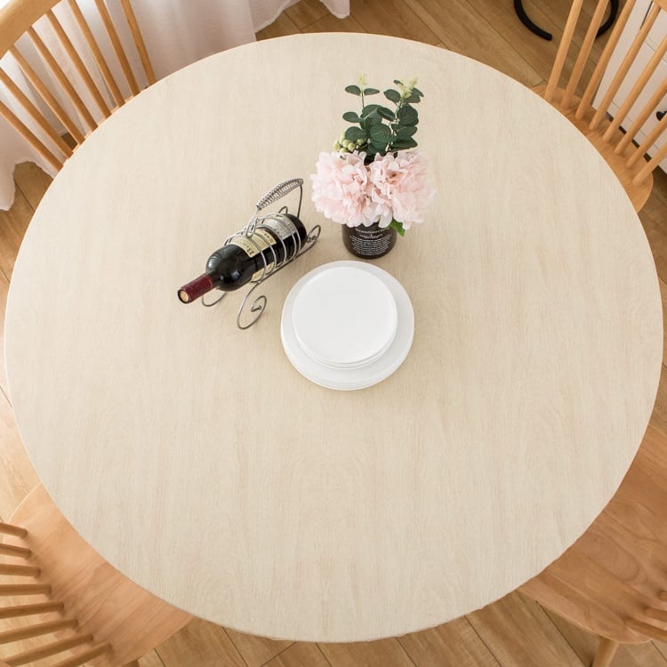 Round Fitted Vinyl Tablecloth with Flannel Backing