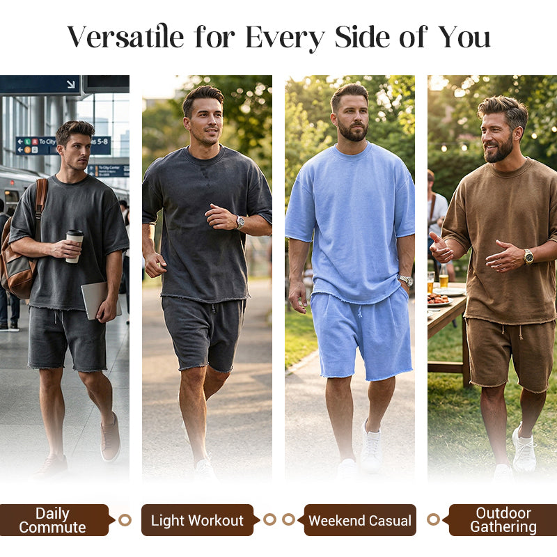 💎 SOLID COLOR SPORTS SETS! 💎 Moisture-Wicking Comfort, Loose Fit & Perfect for Gym to Street 🏃‍♂️👕