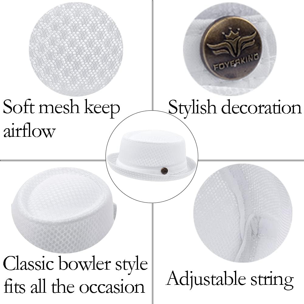 Men's Breathable Mesh Sun Hat – British-Style Fedora/Jazz Hat – Stylish Beach Hat with Sun Protection (Spring/Summer)