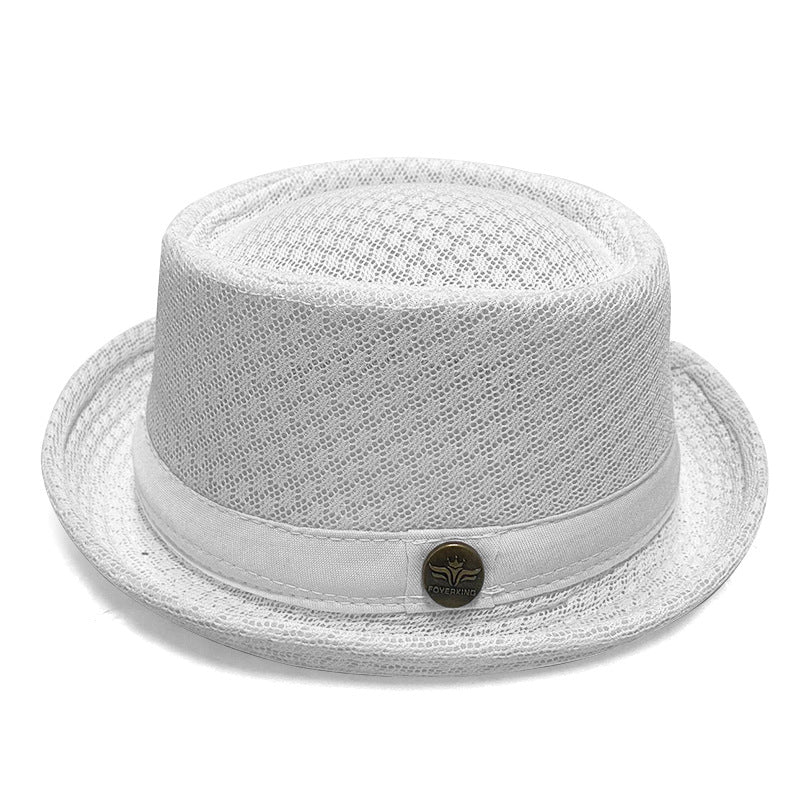 Men's Breathable Mesh Sun Hat – British-Style Fedora/Jazz Hat – Stylish Beach Hat with Sun Protection (Spring/Summer)