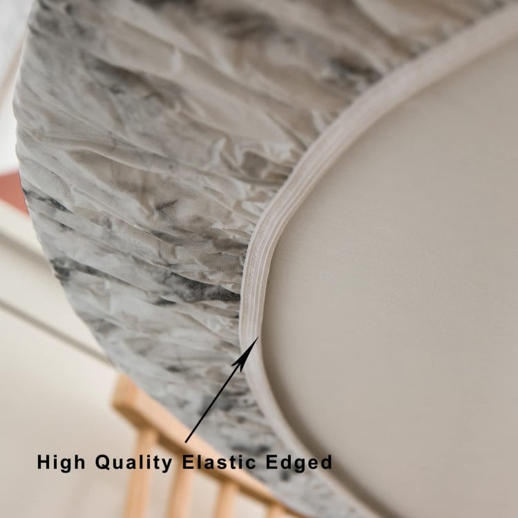 Round Fitted Vinyl Tablecloth with Flannel Backing