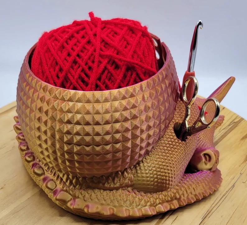Large Fantasy Dragon and Egg Fantasy Bowl Knitting or Crochet Bowl- Buy two and get free shipping