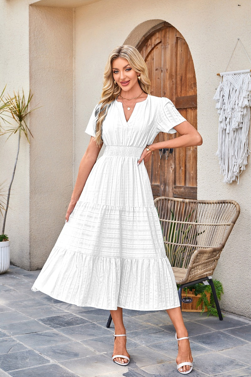 💕Women's Boho Chic Smocked Waist Maxi Dress