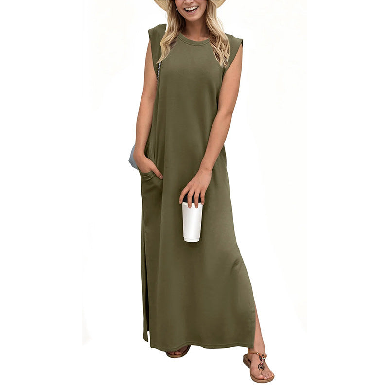Women Loose Split Wrinkle-Free Long Dress