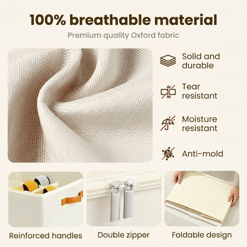 Fabric Shoe Organizer Storage Box👟– Foldable Design, Large Capacity, Dustproof & Breathable, Space-Saving for Closet & Bedroom 🧺