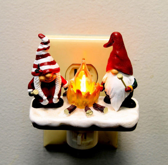 🎅🔥Christmas Santa and Mrs. Claus Campfire Nightlight