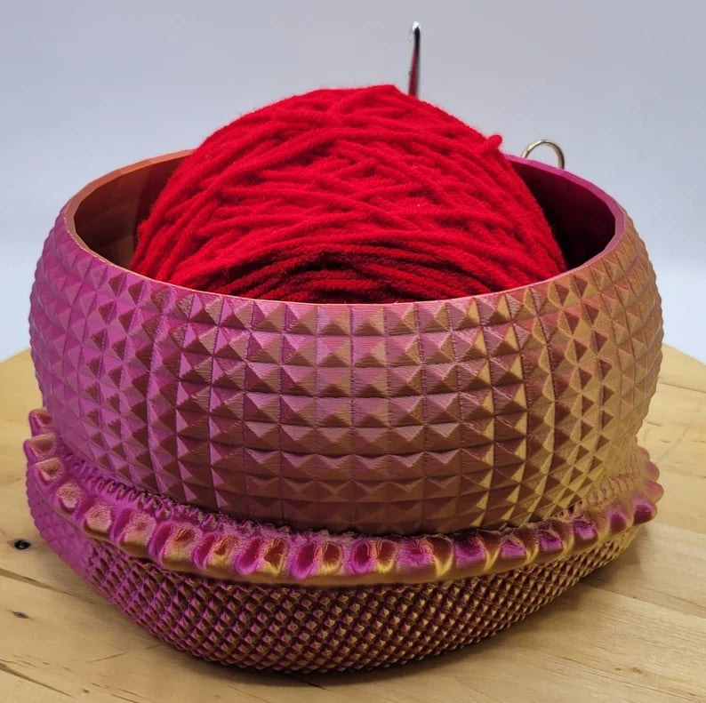 Large Fantasy Dragon and Egg Fantasy Bowl Knitting or Crochet Bowl- Buy two and get free shipping
