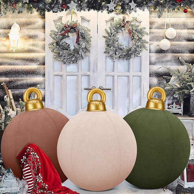 🎄Inflatable Christmas Decorations - 2024 Giant Inflatable Velvet Christmas Balls