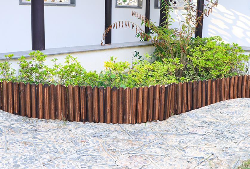 Garden Short Wood Fence Outdoor Decorative Wooden Landscape Edging Border
