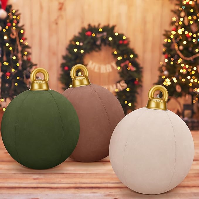 🎄Inflatable Christmas Decorations - 2024 Giant Inflatable Velvet Christmas Balls