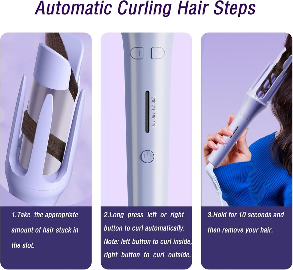 Automatic Curling Iron for Women Long Hair, Curling Iron 1 Inch
