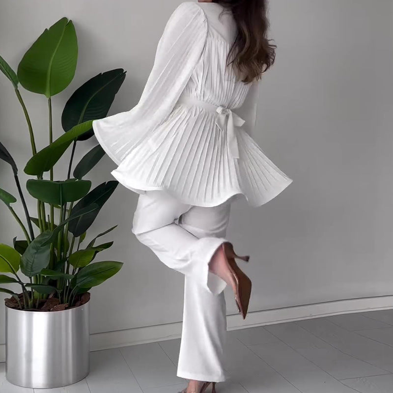 Pleated Two-Piece Set