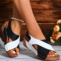 Contrast Color Wedge Sandals
