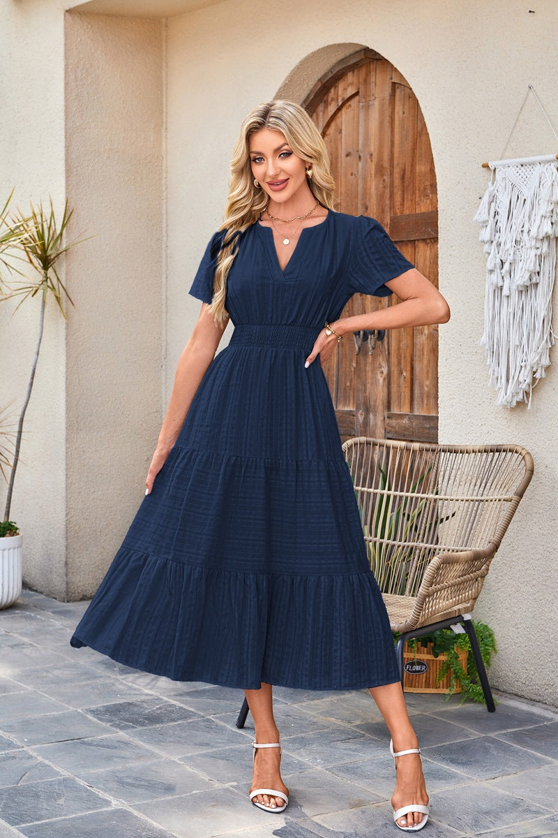 💕Women's Boho Chic Smocked Waist Maxi Dress