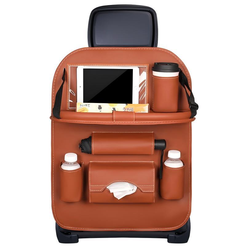 💞50K+ SOLD!💥🚗Car Back Seat Leather Organizer Storage Bag with Foldable Table