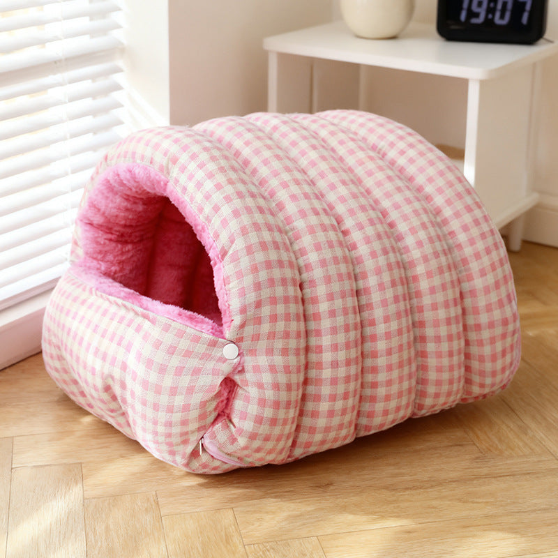 🐶😸Warmth Cozy Comfort  Plush Pet Cave