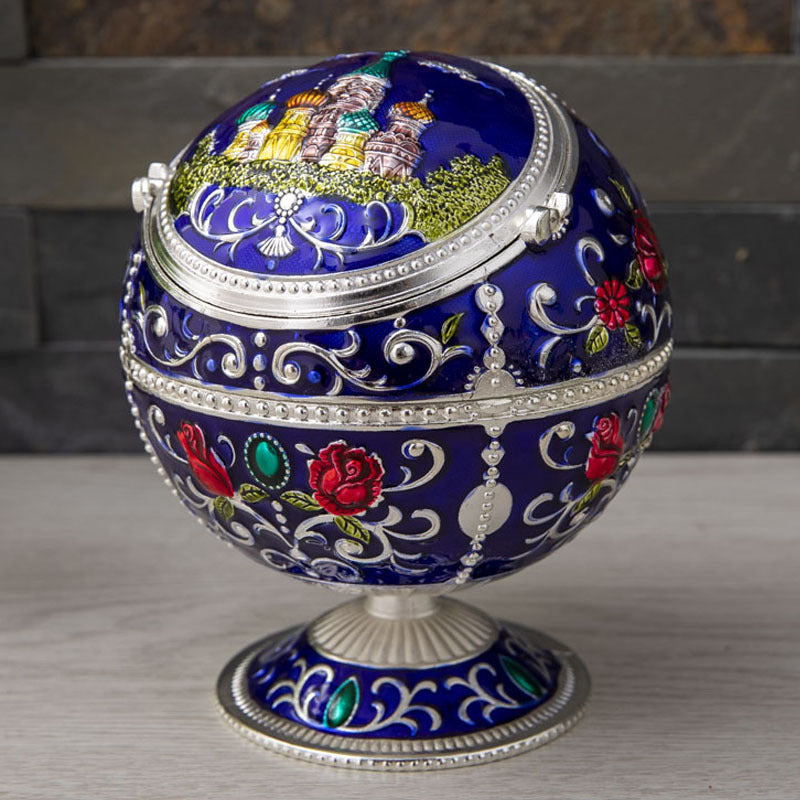 🌀 Vintage Handmade Cigar Ashtray with Lid