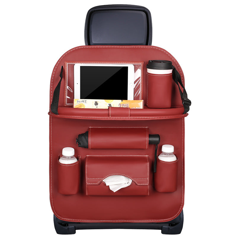 💞50K+ SOLD!💥🚗Car Back Seat Leather Organizer Storage Bag with Foldable Table