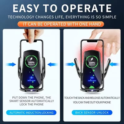 🎁🔥15W Infrared Auto-sensing Wireless Fast Charging Car