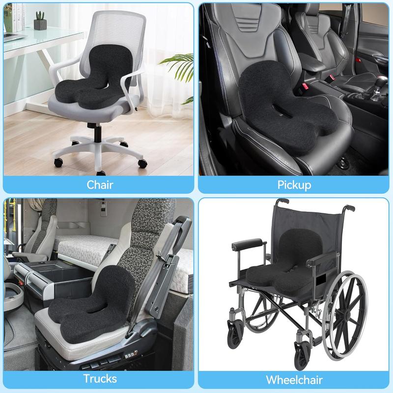 💺 Non-Slip Memory Foam Seat Cushion – Sciatica Relief, Breathable Mesh & Universal Fit 🪑