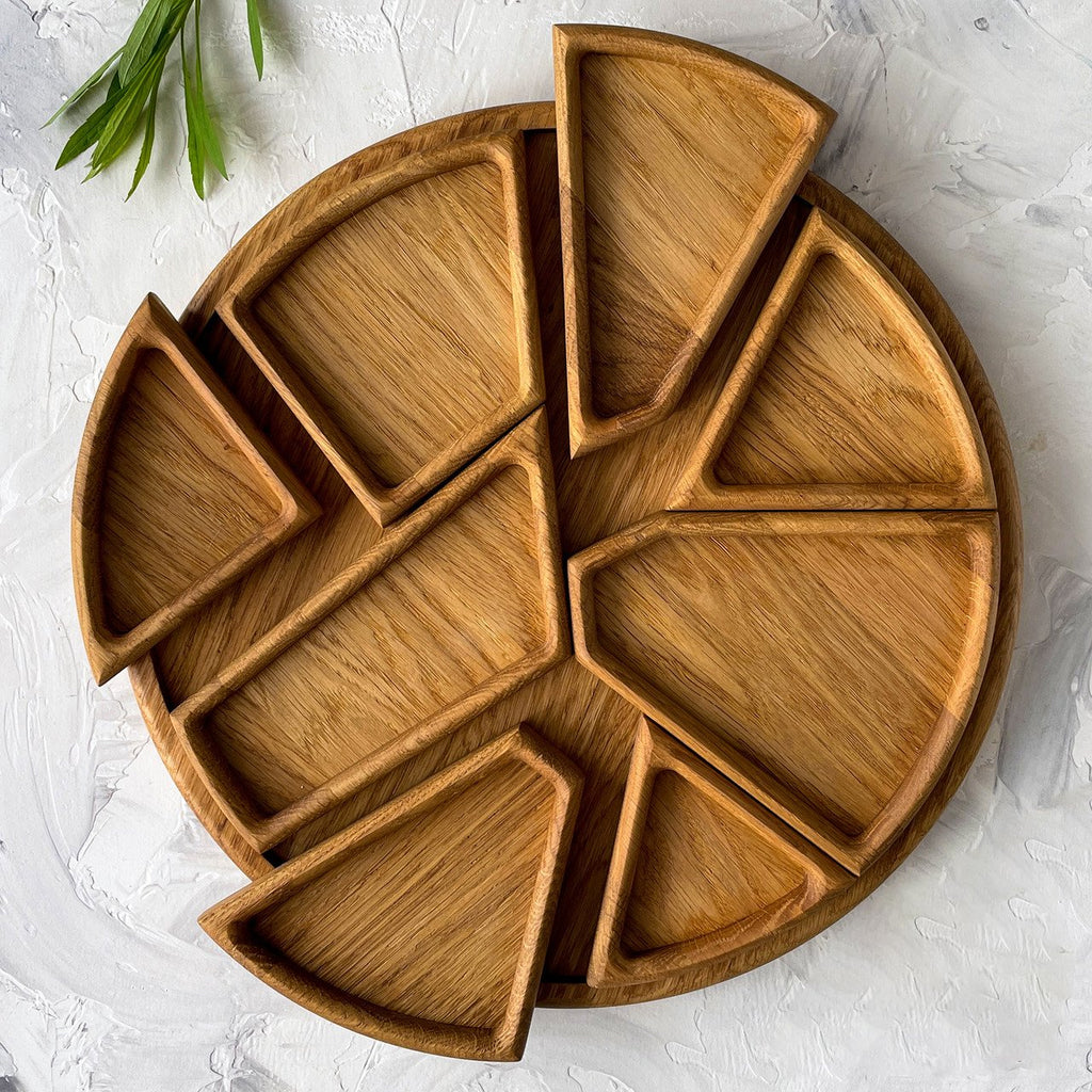 Puzzle Serving Tray - Wood with Removable Compartments