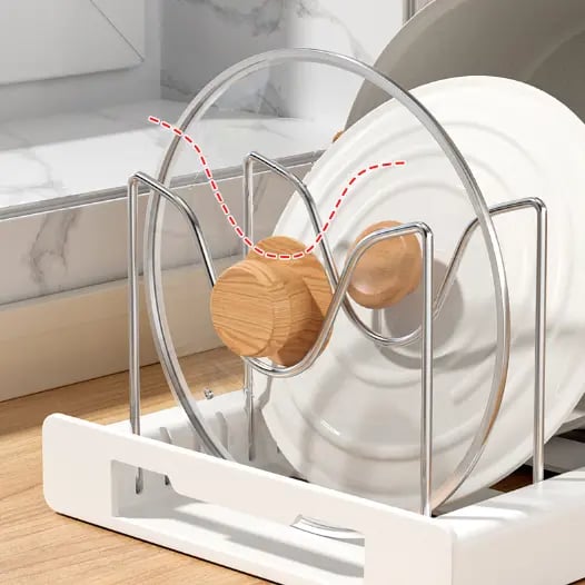 Pot Lids Organizer Rack for Cabinet and Countertop