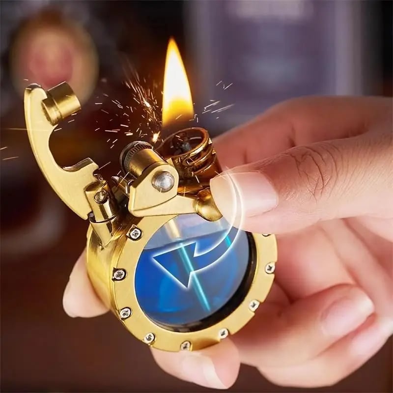 🔥HOT SALE NOW 68% OFF 🎁 - DIY Retro Metal Rocker Kerosene Windproof Lighter