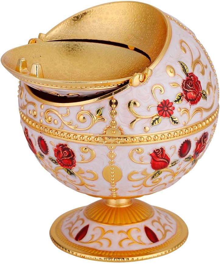 🌀 Vintage Handmade Cigar Ashtray with Lid
