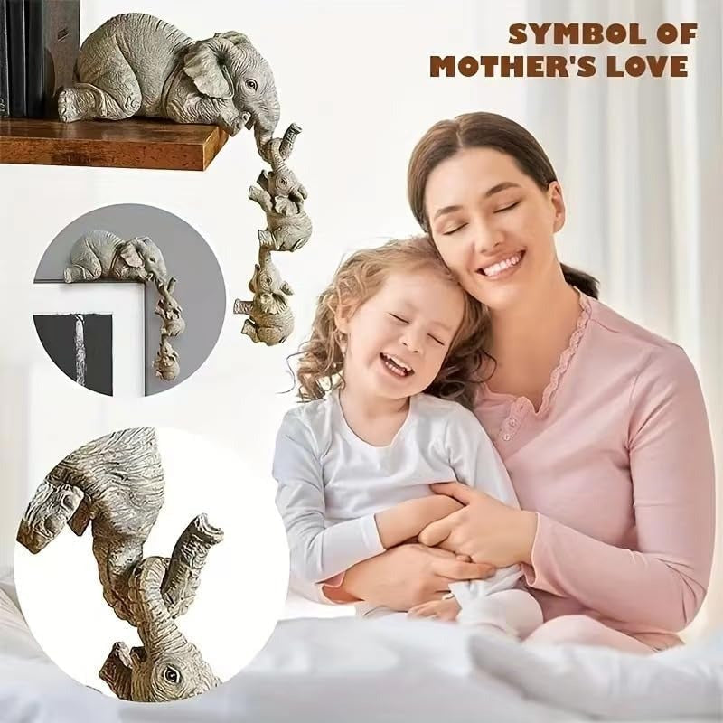Handcrafted Wooden Elephant Family Set