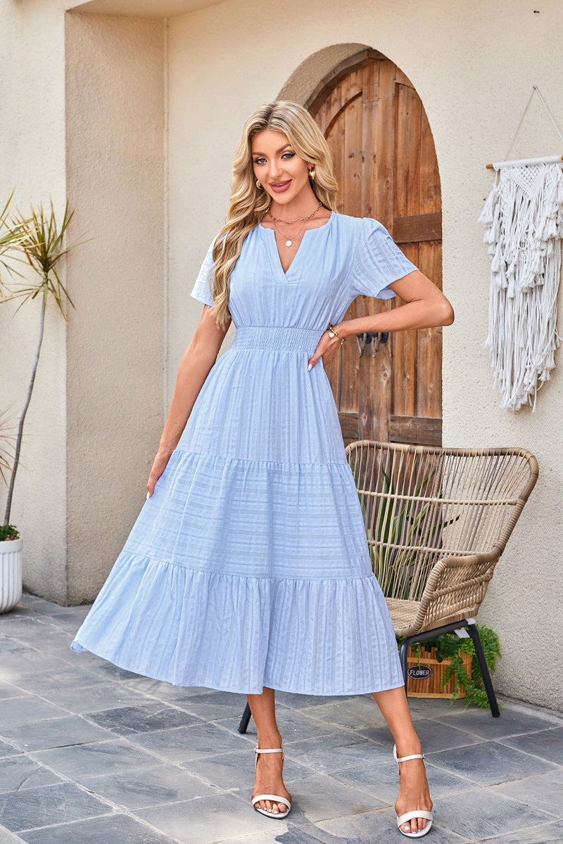 💕Women's Boho Chic Smocked Waist Maxi Dress