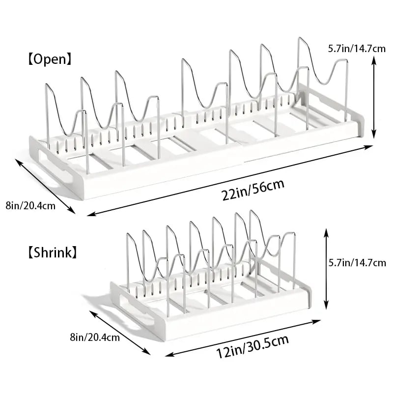 Pot Lids Organizer Rack for Cabinet and Countertop
