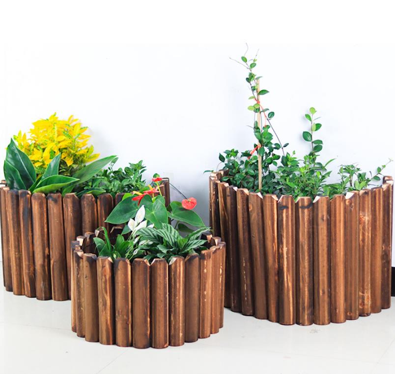 Garden Short Wood Fence Outdoor Decorative Wooden Landscape Edging Border