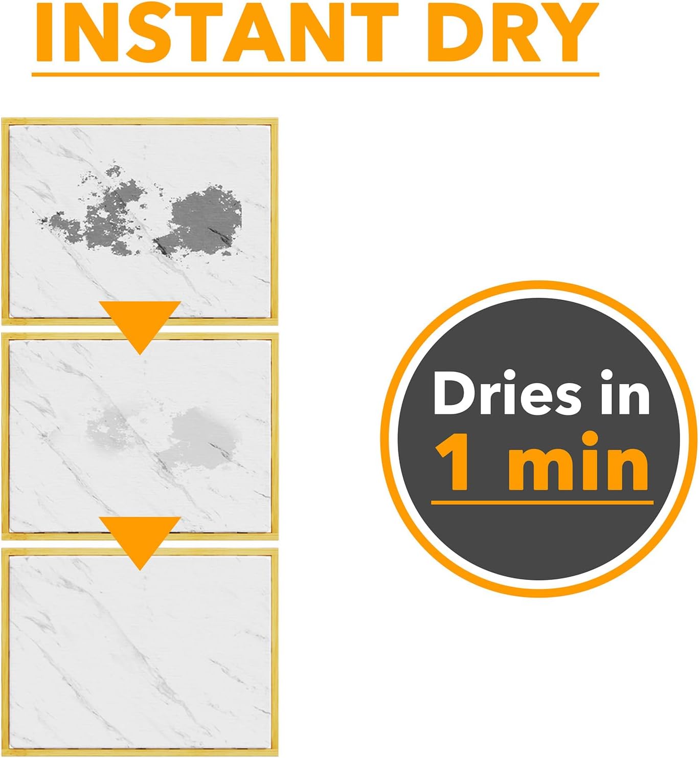 Stone Drying Mat for Kitchen Counter, Bamboo Rack Dish Pad